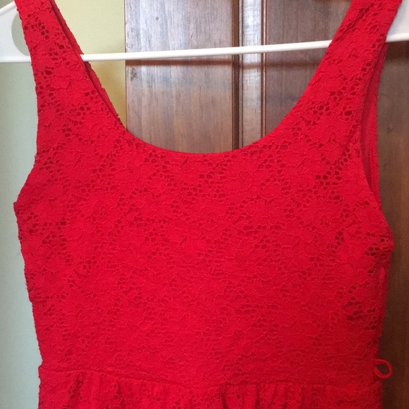 Lacey Red Short Dress - Picture 3 of 3